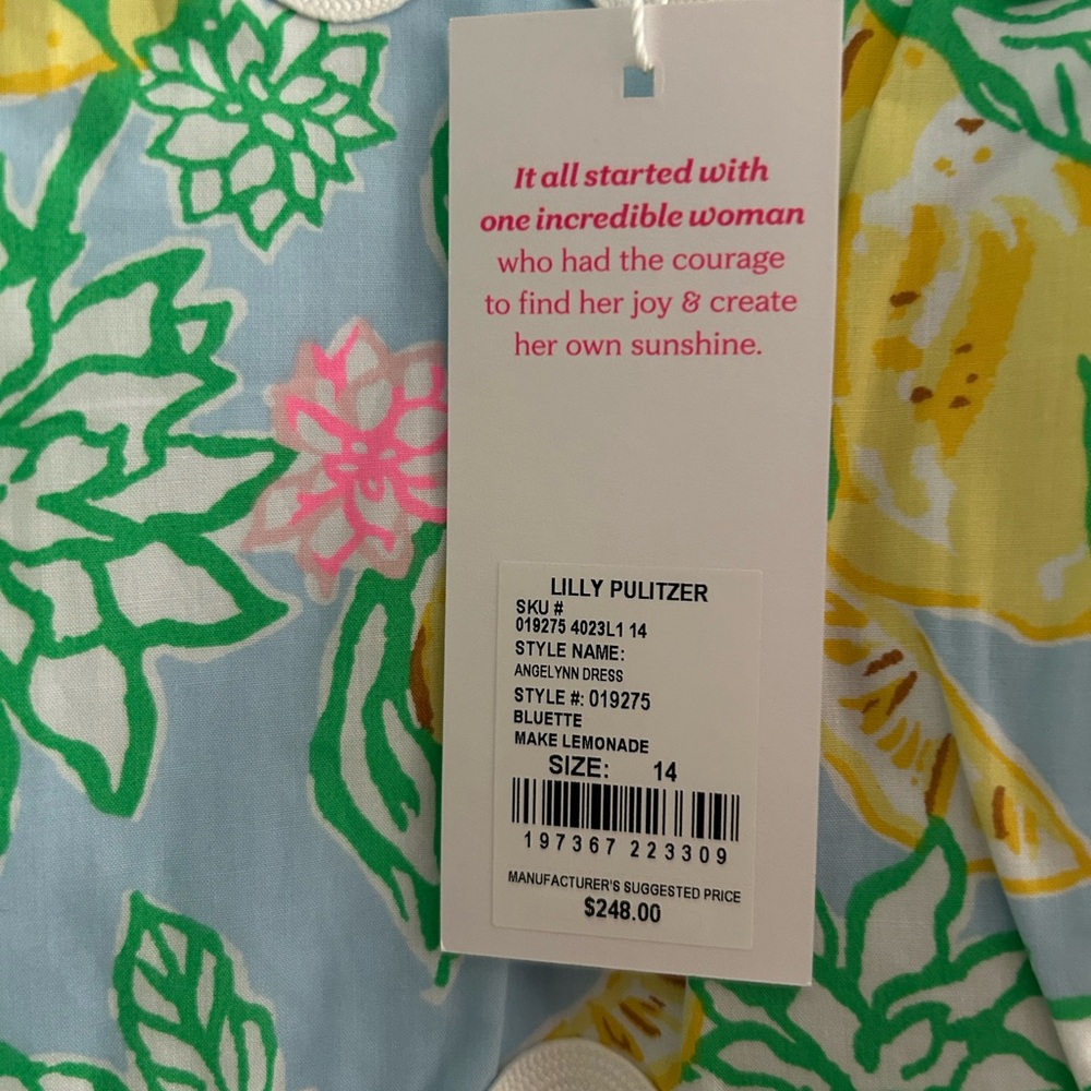 Lilly Pulitzer Angelynn Make Lemonade Dress Size 14 Brand New - Picture 5 of 7